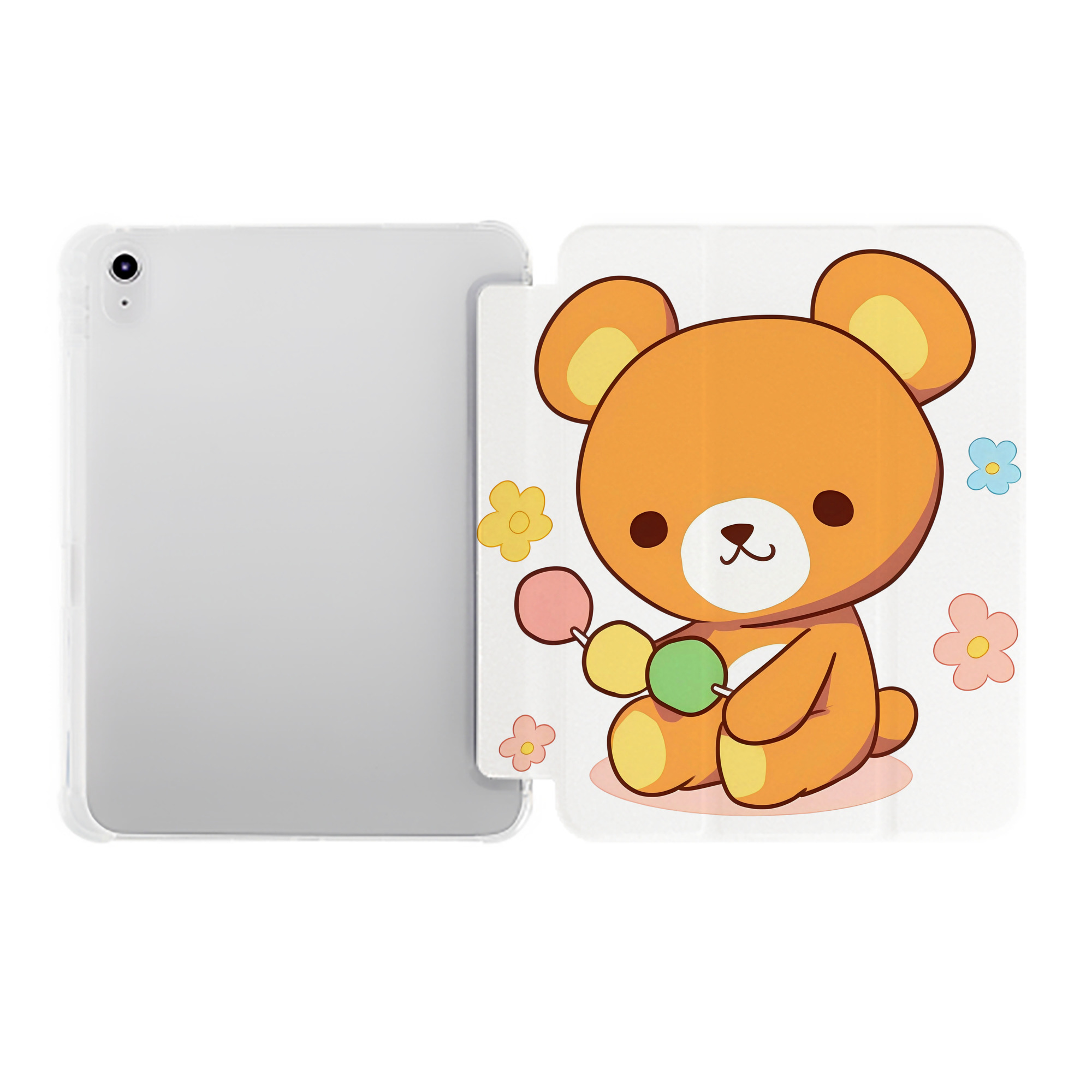 （画像用） リラックマ リラックマ キイロイトリ Rilakkuma Korilakkuma Kiiroitori IPad ケース ペン収納付き 三つ折りスタンド PUレザー×シリコン 対応機種9.5/10.5/10.9インチ